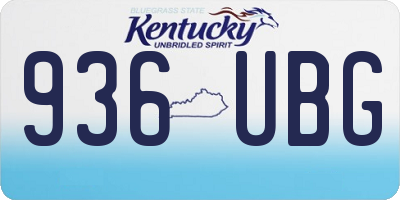 KY license plate 936UBG