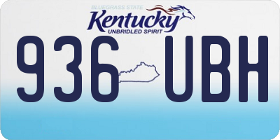 KY license plate 936UBH