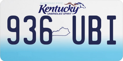 KY license plate 936UBI