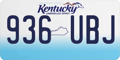 KY license plate 936UBJ