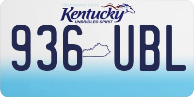 KY license plate 936UBL