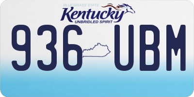 KY license plate 936UBM