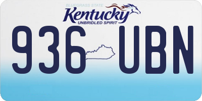 KY license plate 936UBN