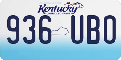 KY license plate 936UBO