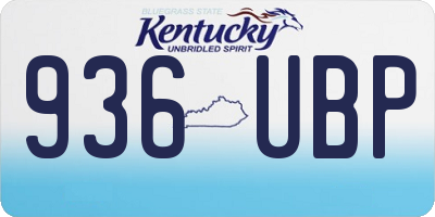 KY license plate 936UBP