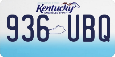 KY license plate 936UBQ