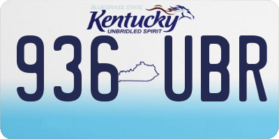 KY license plate 936UBR