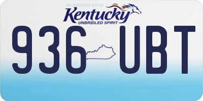 KY license plate 936UBT