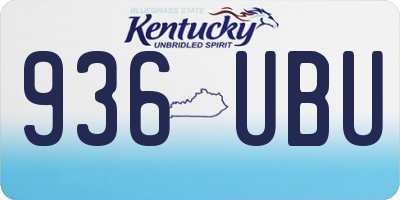 KY license plate 936UBU