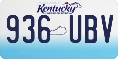 KY license plate 936UBV