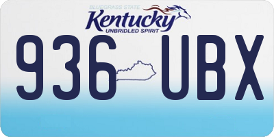 KY license plate 936UBX
