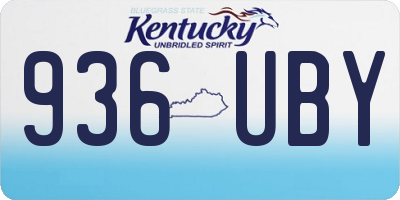 KY license plate 936UBY
