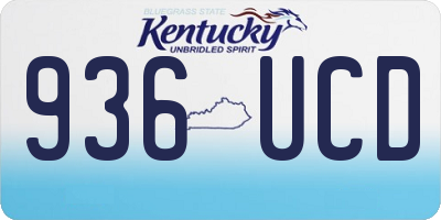 KY license plate 936UCD
