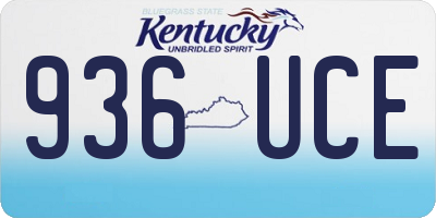 KY license plate 936UCE