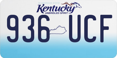 KY license plate 936UCF