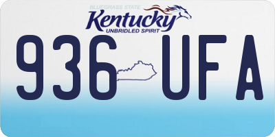 KY license plate 936UFA
