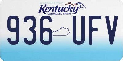 KY license plate 936UFV