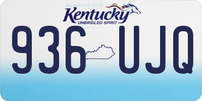KY license plate 936UJQ