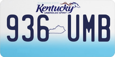 KY license plate 936UMB
