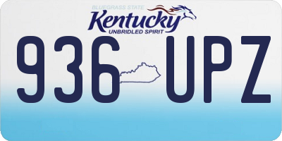 KY license plate 936UPZ