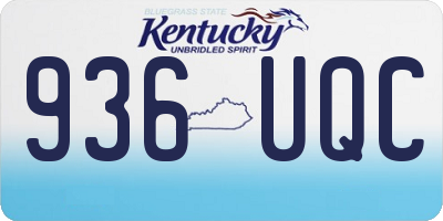 KY license plate 936UQC