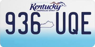 KY license plate 936UQE