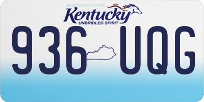 KY license plate 936UQG