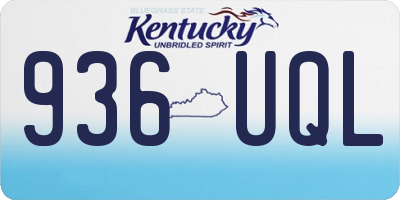 KY license plate 936UQL