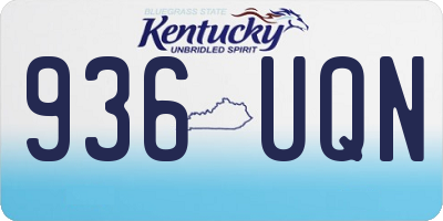 KY license plate 936UQN