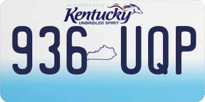 KY license plate 936UQP