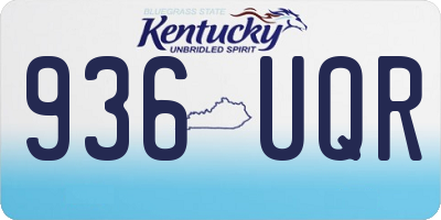 KY license plate 936UQR