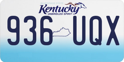 KY license plate 936UQX