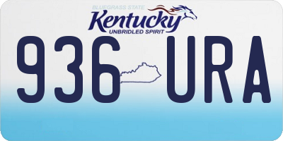 KY license plate 936URA