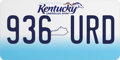 KY license plate 936URD