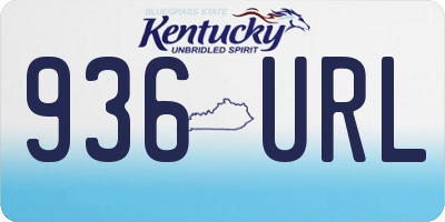 KY license plate 936URL