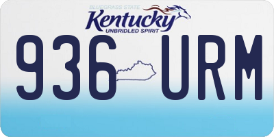 KY license plate 936URM