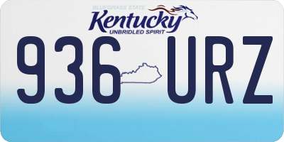 KY license plate 936URZ