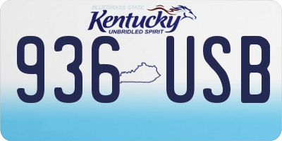 KY license plate 936USB