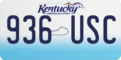 KY license plate 936USC