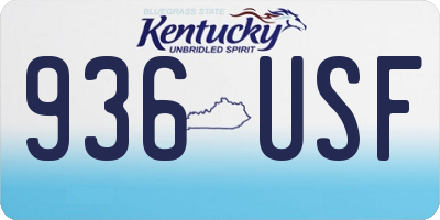 KY license plate 936USF