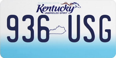 KY license plate 936USG