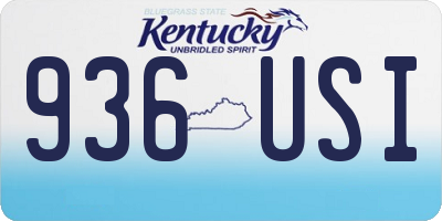 KY license plate 936USI