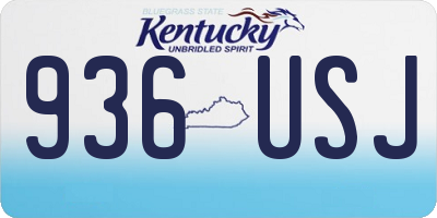 KY license plate 936USJ