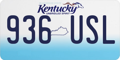 KY license plate 936USL