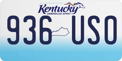 KY license plate 936USO