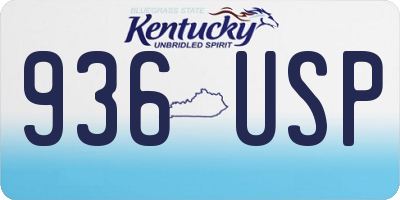 KY license plate 936USP