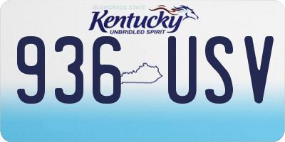 KY license plate 936USV