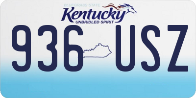 KY license plate 936USZ