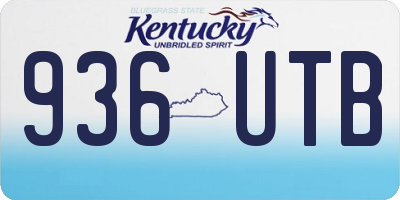 KY license plate 936UTB