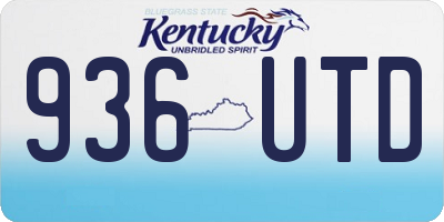KY license plate 936UTD